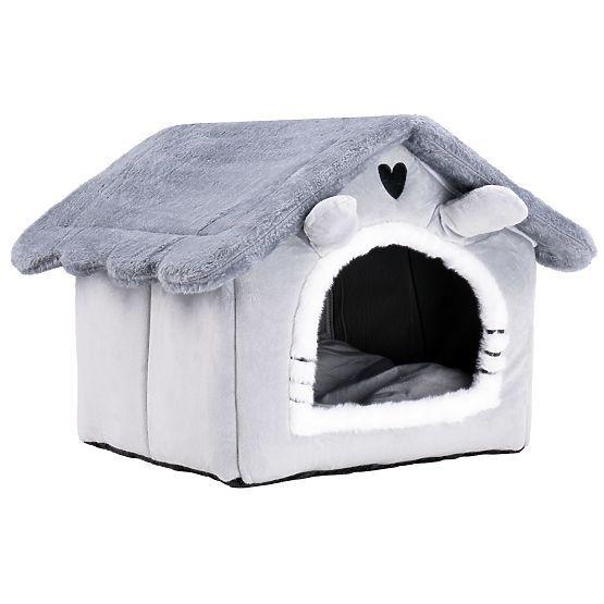 Maison en peluche pour chat JASPER gris
