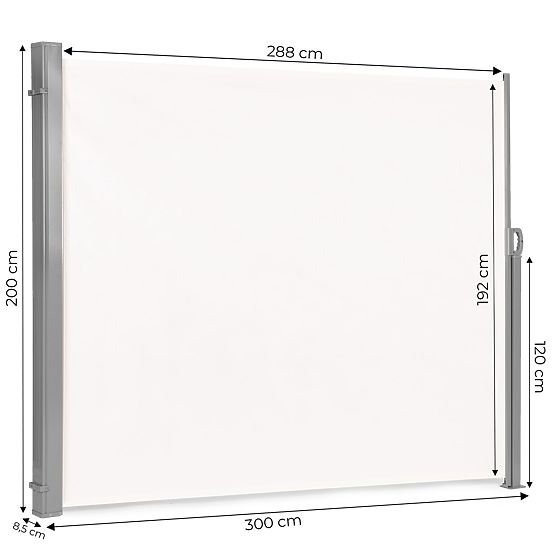 Marquise pliante 300x200 cm paravent latéral pour jardin et terrasse beige