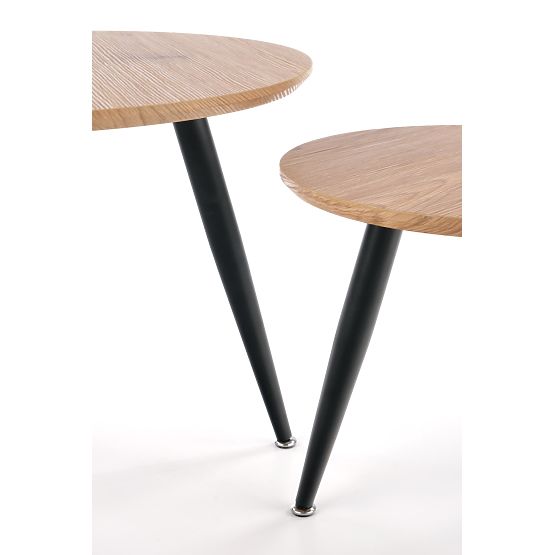 MENTONA 2, ensemble de 2 bancs chêne doré/noir (2pcs=1ensemble)