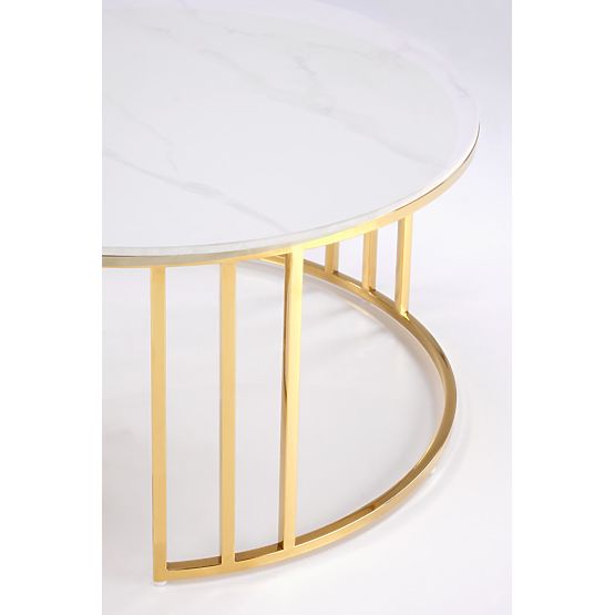 MERCURY 3 ensemble de 2 bancs, ensemble de 2 bancs, couleur : marbre blanc / or (2p=1pcs)