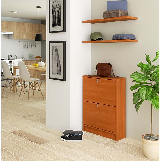 Meuble à chaussures 2 portes basculantes 60 cm - aulne