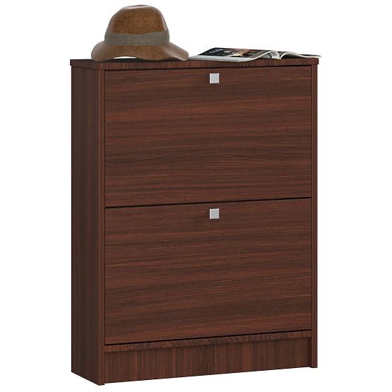 Meuble à chaussures 2 portes basculantes 60 cm - wenge