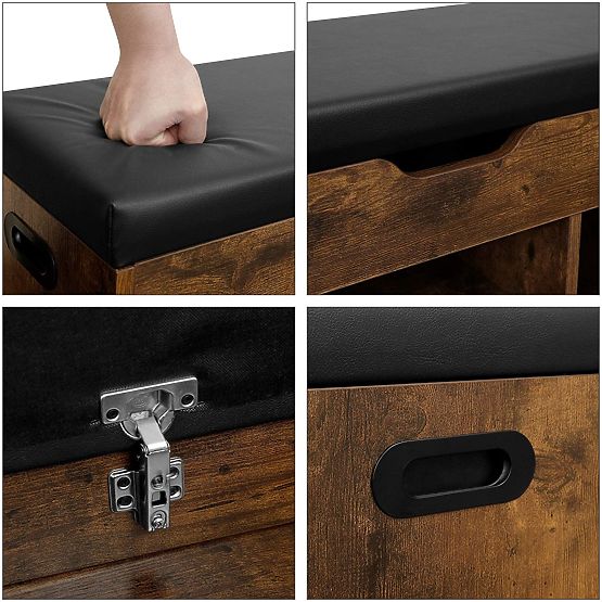 Meuble à chaussures avec banc LOFT en bois