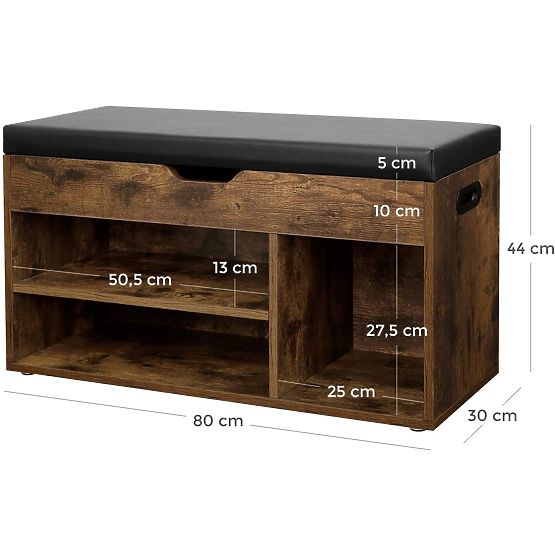 Meuble à chaussures avec banc LOFT en bois