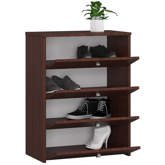 Meuble à chaussures RUBIN 4 portes rabattables 66 cm - wenge