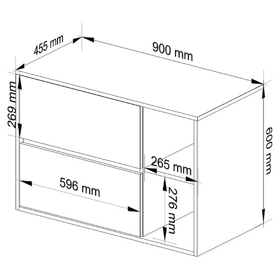 MEUBLE DE SALLE DE BAIN SOUS LAVABO VAMI W90 2TI 2P BLANC / CHÊNE SONOMA