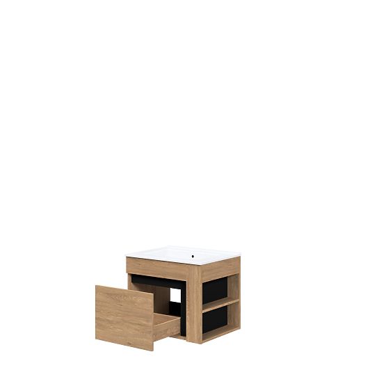 Meuble sous lavabo DUESA 60/1S chêne doré