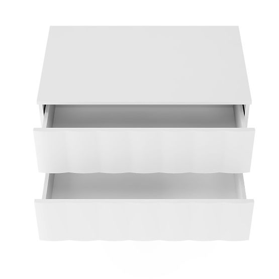 Meuble sous lavabo Grita 80 cm, blanc, panneau avant ondulé