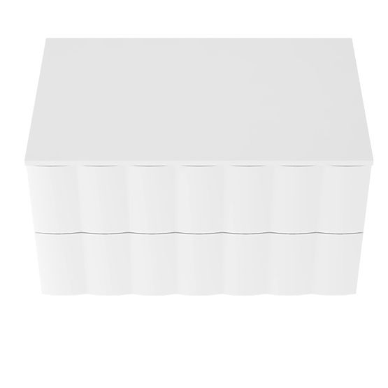 Meuble sous lavabo Grita 80 cm, blanc, panneau avant ondulé