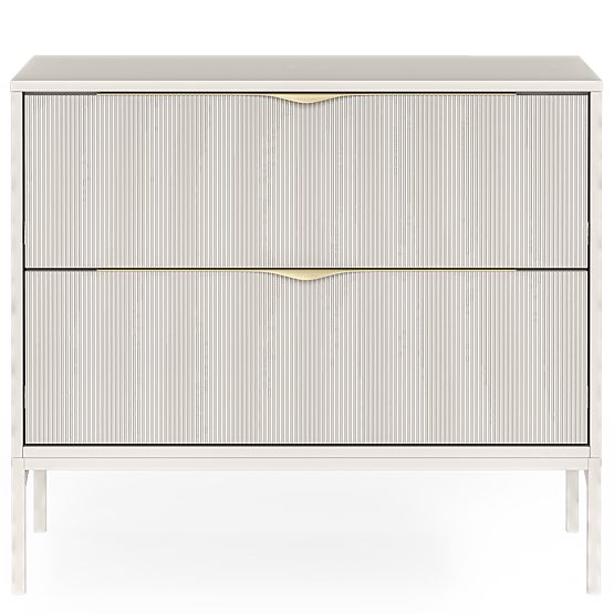 Meuble sous lavabo Livia 80 cm, couleur cachemire, pieds métalliques, rainuré