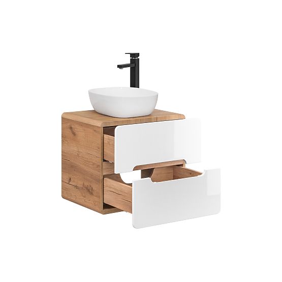 Meuble sous lavabo pour plan 60 cm 2 tiroirs