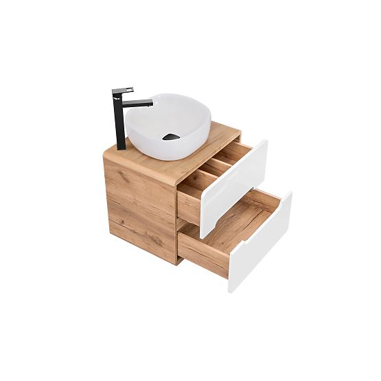 Meuble sous lavabo pour plan 60 cm 2 tiroirs