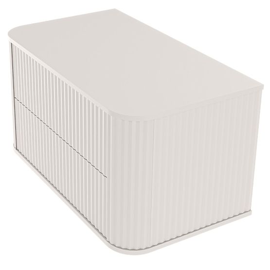 Meuble sous lavabo sur plan Nuvia 80 cm, cachemire, arrondi, rainuré
