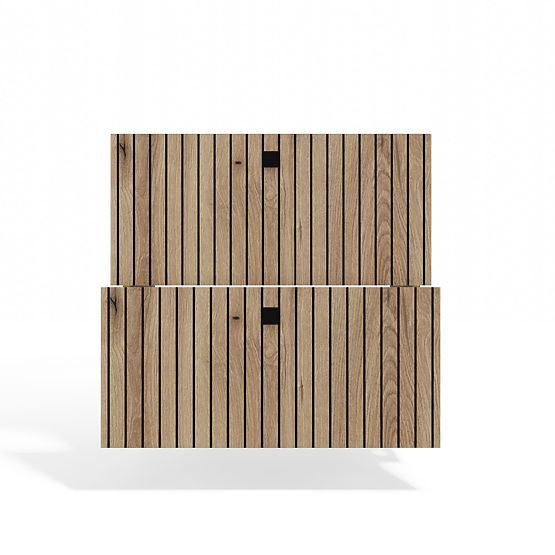 MEUBLE SOUS-LAVABO SUSPENDU TIGO 60 2S CHÊNE EVOKE 2 TIROIRS PANNEAU FRONTAL RAINURÉ