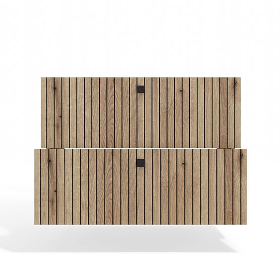 MEUBLE SOUS LAVABO SUSPENDU TIGO 80 2S CHÊNE EVOKE 2 TIROIRS PANNEAU FRONTAL RAINURÉ