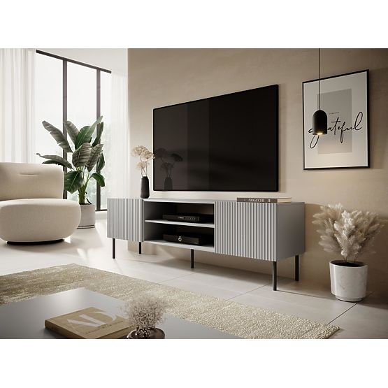 Meuble TV ASENSIO RTV-1 180 cm gris clair, pieds : noirs (1p=1pc)