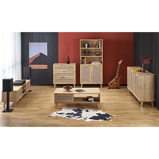 Meuble TV BORNEO RTV-1 chêne artisan/noir (1p=1ks)
