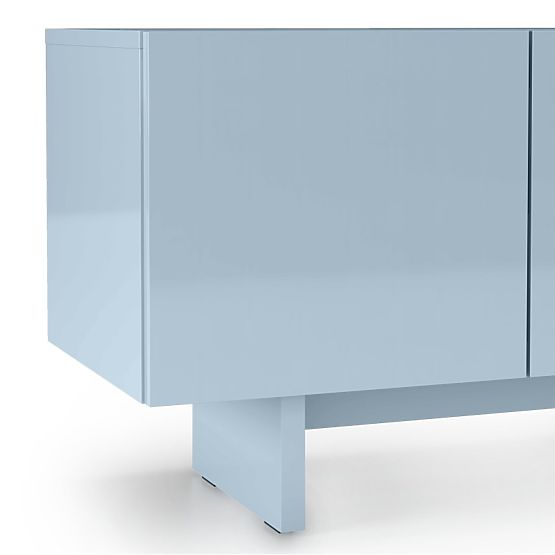 Meuble TV Glim, bleu fumé, brillant