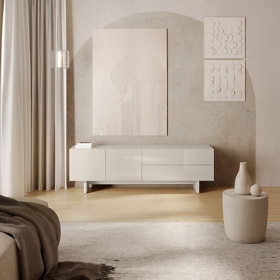 Meuble TV Glim, cachemire, brillant