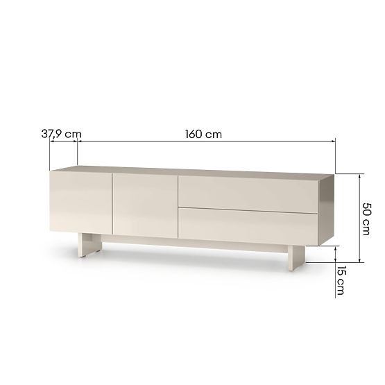 Meuble TV Glim, cachemire, brillant