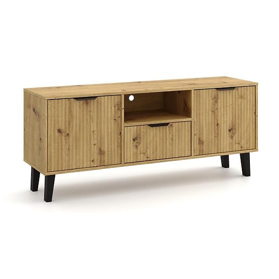 Meuble TV Scandi 2D1S SLIM CHÊNE ARTISAN