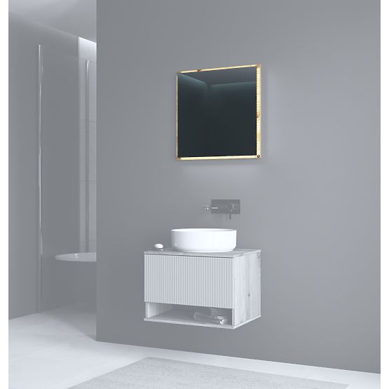 Miroir AVIOLA 60 cm + LED chêne artisan (1p=1pc)