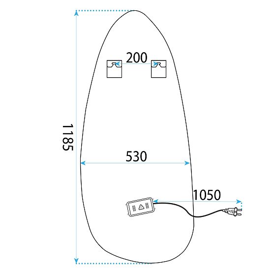 MIROIR MURAL LED 120x55cm YH-3359