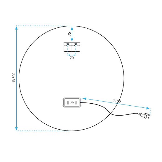 MIROIR MURAL LED 50cm HZJ050
