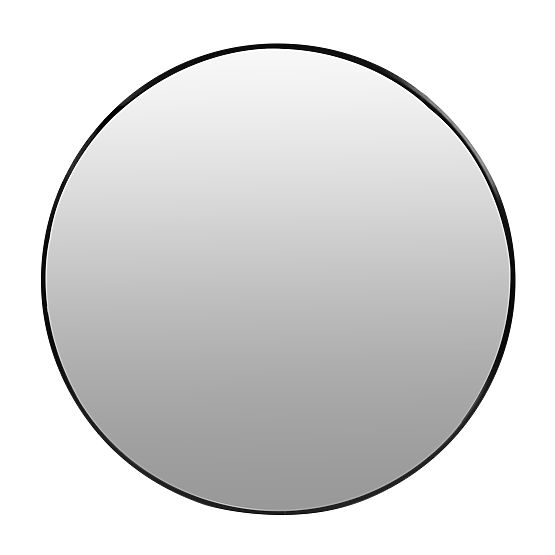 Miroir mural rond 80 cm suspendu cadre noir moderne aluminium ModernHome