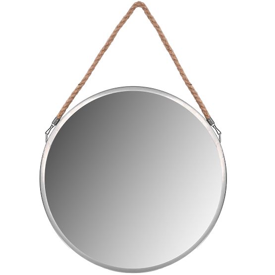 MIROIR ROND ARGENTÉ SUR CORDE 40CM KLMH-0410S-1