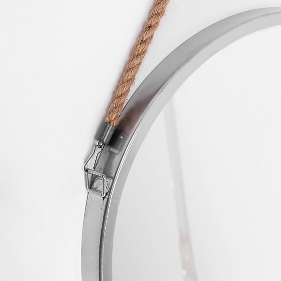 MIROIR ROND ARGENTÉ SUR CORDE 40CM KLMH-0410S-1
