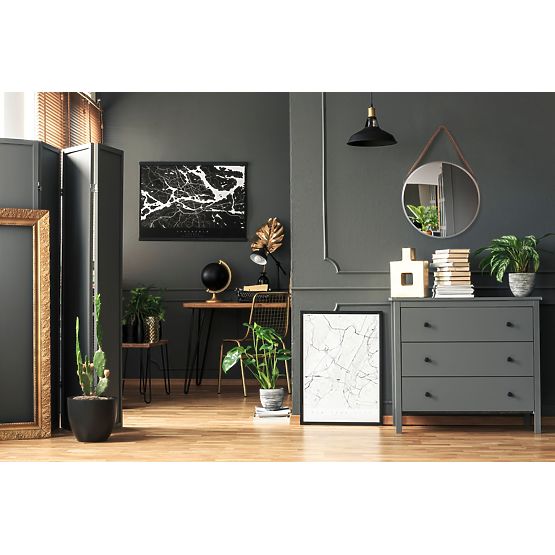 MIROIR ROND ARGENTÉ SUR CORDE 40CM KLMH-0410S-1