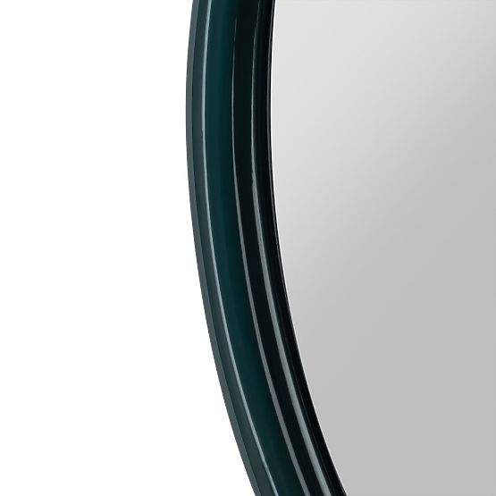 Miroir rond suspendu Zelia, vert foncé, brillant