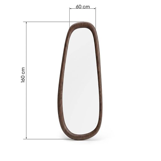 Miroir suspendu Aqila, noyer foncé