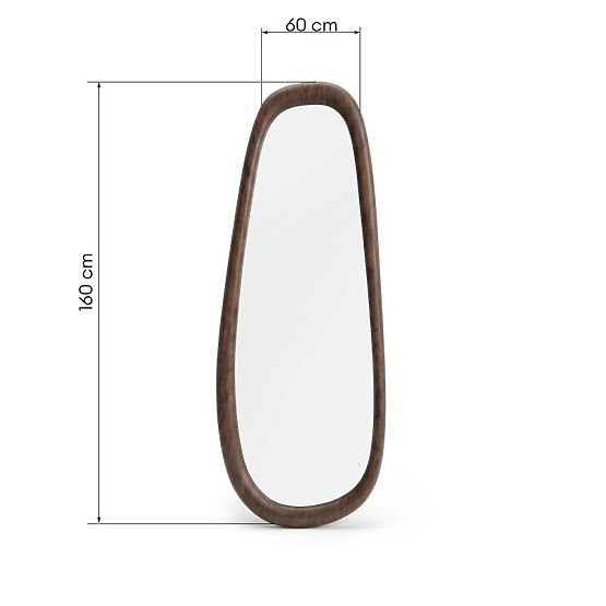 Miroir suspendu Aqila, noyer foncé