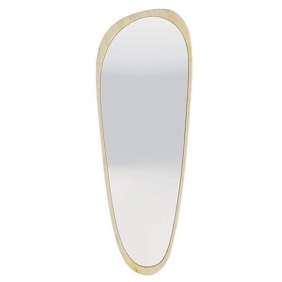 Miroir suspendu avec cadre en bois Sogno 60x165 cm, forme irrégulière, naturel