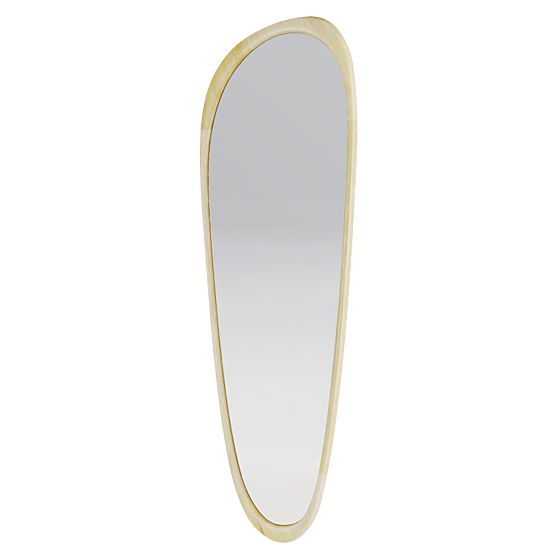 Miroir suspendu avec cadre en bois Sogno 60x165 cm, forme irrégulière, naturel
