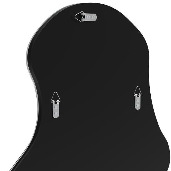 Miroir suspendu avec cadre noir Zoe, 80x55 cm, forme irrégulière