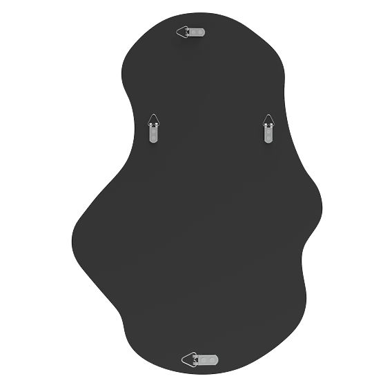 Miroir suspendu avec cadre noir Zoe, 80x55 cm, forme irrégulière