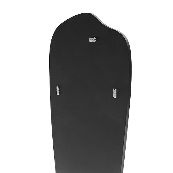 Miroir suspendu à cadre noir Frivatti, 60x140 cm, forme irrégulière