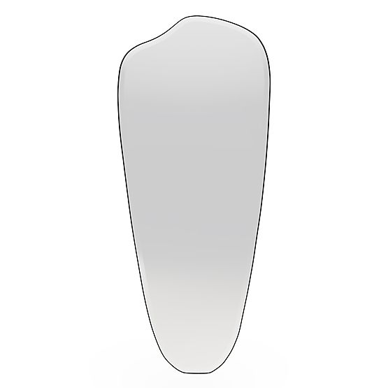 Miroir suspendu à cadre noir Frivatti, 60x140 cm, forme irrégulière