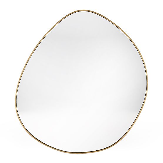 Miroir suspendu dans un cadre doré Alonzo, 64x60 cm, forme irrégulière