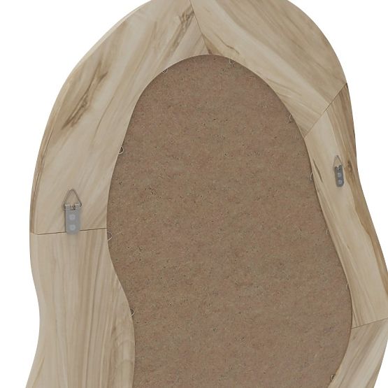 Miroir suspendu dans un cadre en bois Lia 75x60 cm, forme organique, forme irrégulière, naturel