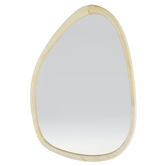 Miroir suspendu dans un cadre en bois Lisa 70x90 cm, forme irrégulière, naturel