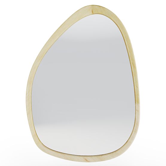 Miroir suspendu dans un cadre en bois Lisa 70x90 cm, forme irrégulière, naturel
