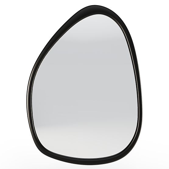 Miroir suspendu dans un cadre en bois Lisa 70x90 cm, forme irrégulière, noir