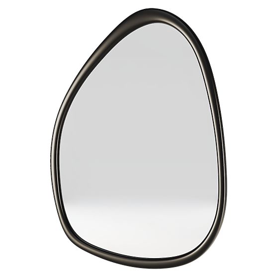 Miroir suspendu dans un cadre en bois Lisa 70x90 cm, forme irrégulière, noir