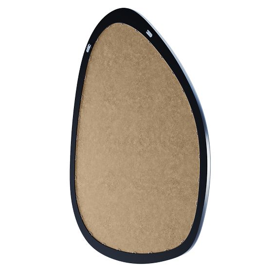 Miroir suspendu dans un cadre en bois Lisa 70x90 cm, forme irrégulière, noir