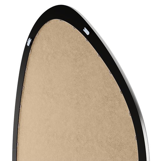 Miroir suspendu dans un cadre en bois Lisa 70x90 cm, forme irrégulière, noir