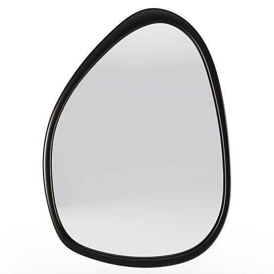 Miroir suspendu dans un cadre en bois Lisa 70x90 cm, forme irrégulière, noir